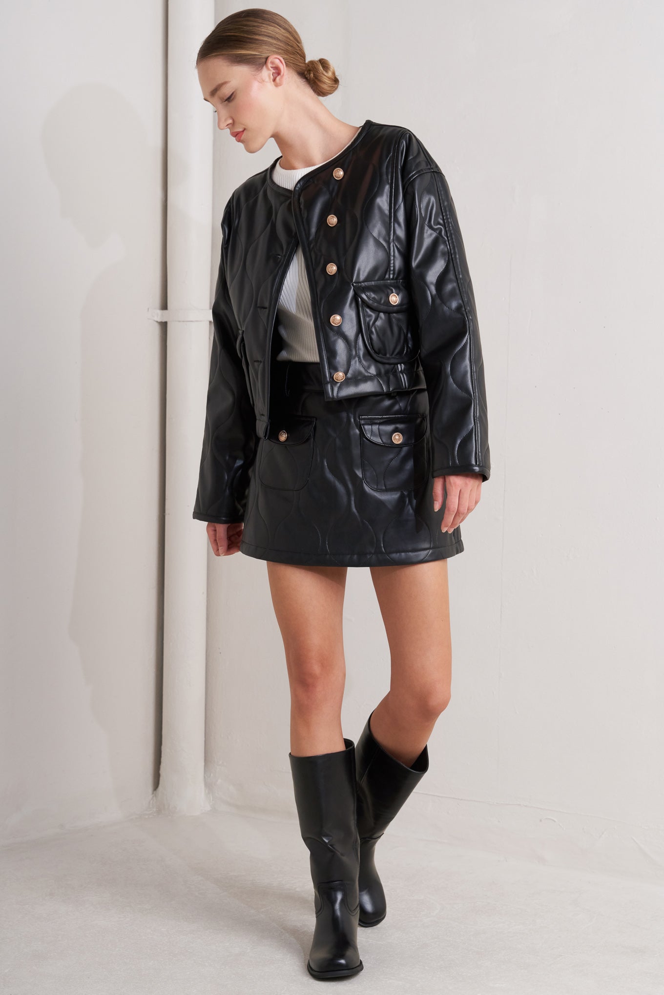 MOTO CHIC FAUX LEATHER SKORT Flying Tomato